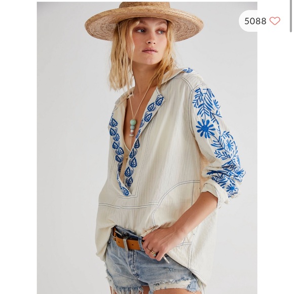 Free people embroidered hoodie XS - Picture 1 of 3